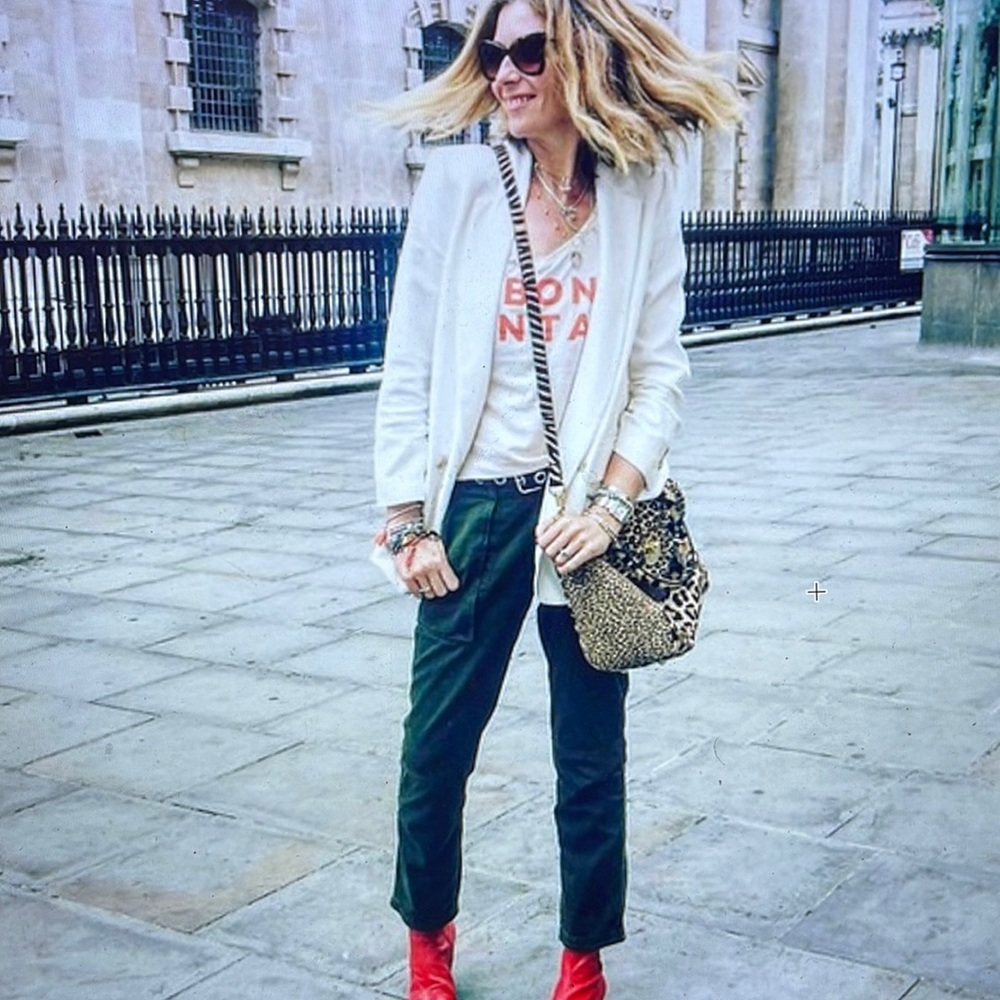 Zara Double Breasted Oversized White Blazer